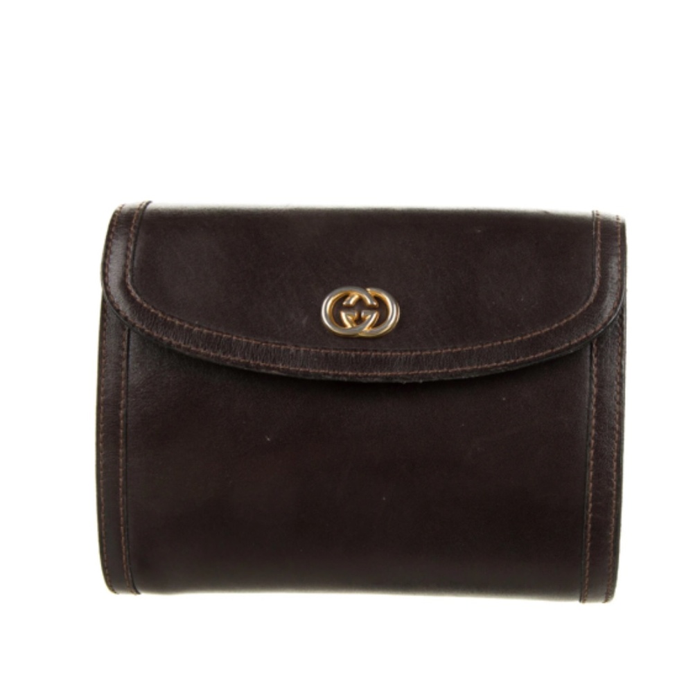 Gucci Vintage Leather GG Waist Bag / Clutch